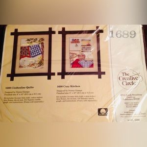 Creative Circle Embroidery Cross Stitch kit Wall Hanging 1689 Clothesline Quilts